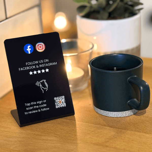 Facebook & Instagram Tap to Review Cafe Stand - 224 DIGITAL