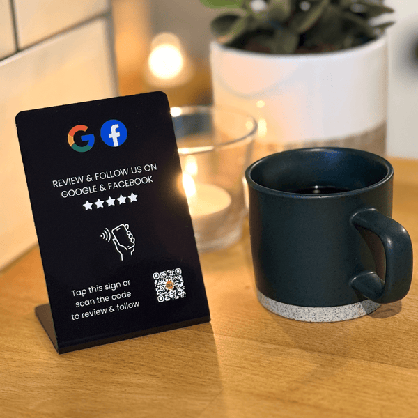 Google & Facebook Tap to Review Cafe Stand - 224 DIGITAL