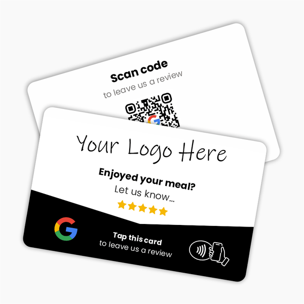 Google Restaurant Review Card & A6 Sign Bundle - Custom Branded - Tap and Scan - 224 DIGITAL