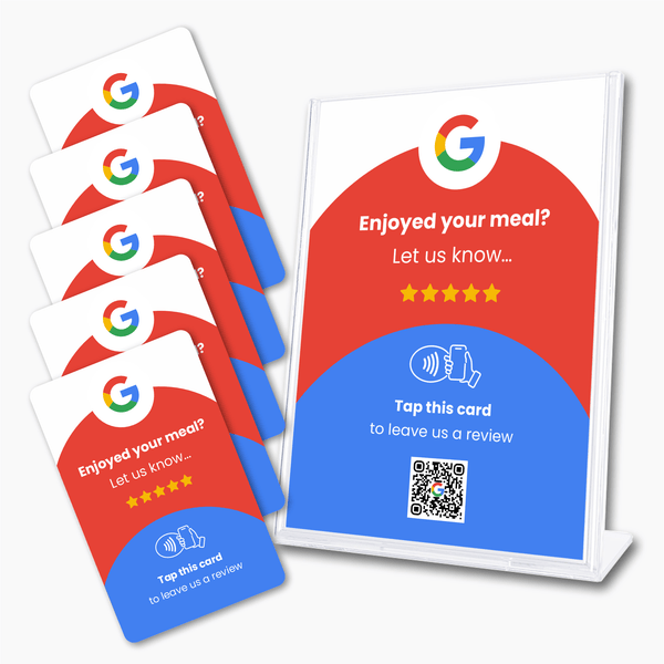 Google Restaurant Review Card & A6 Sign Bundle - Tap and Scan - 224 DIGITAL