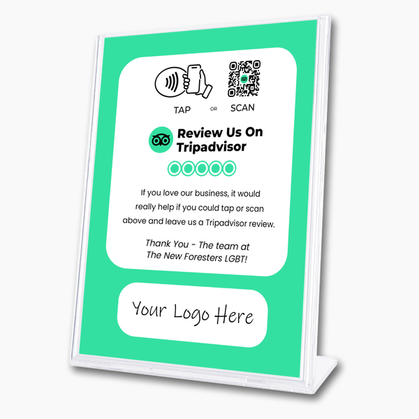 Tap or Scan to Review us on Tripadvisor Sign - 224 DIGITAL