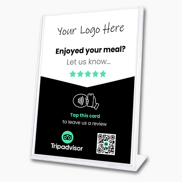 Tripadvisor Restaurant Review Card & A6 Sign Bundle - Custom Branded - Tap and Scan - 224 DIGITAL